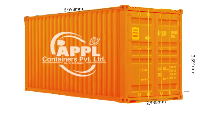external dimensions of 20 Feet High Cube Container  