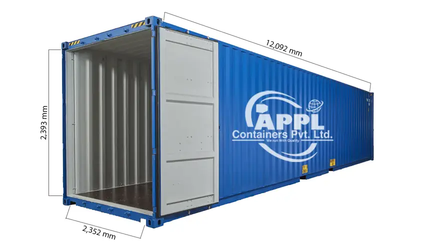 internal dimensions of 40 Feet General Purpose Container