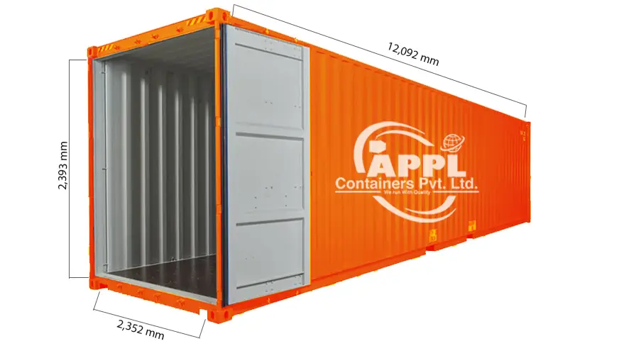 external dimensions of 40 Feet High Cube Container